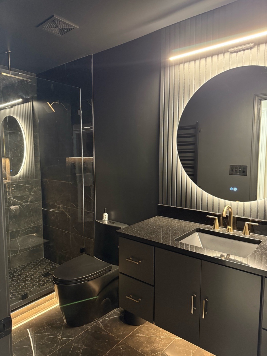 Modern black bathroom