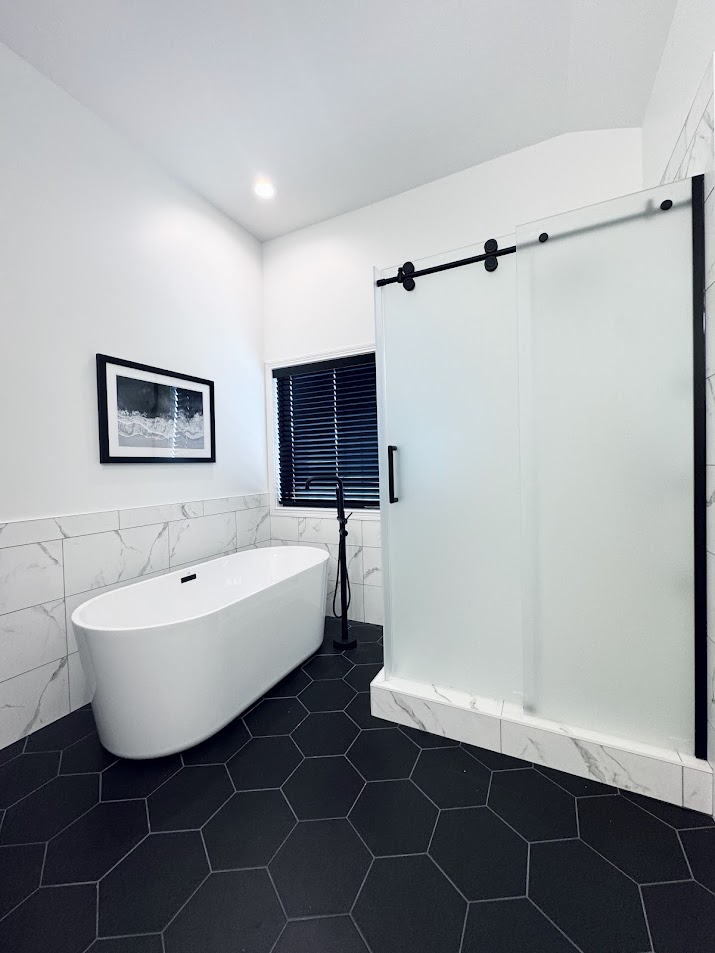 Modern bathroom hexagon tile
