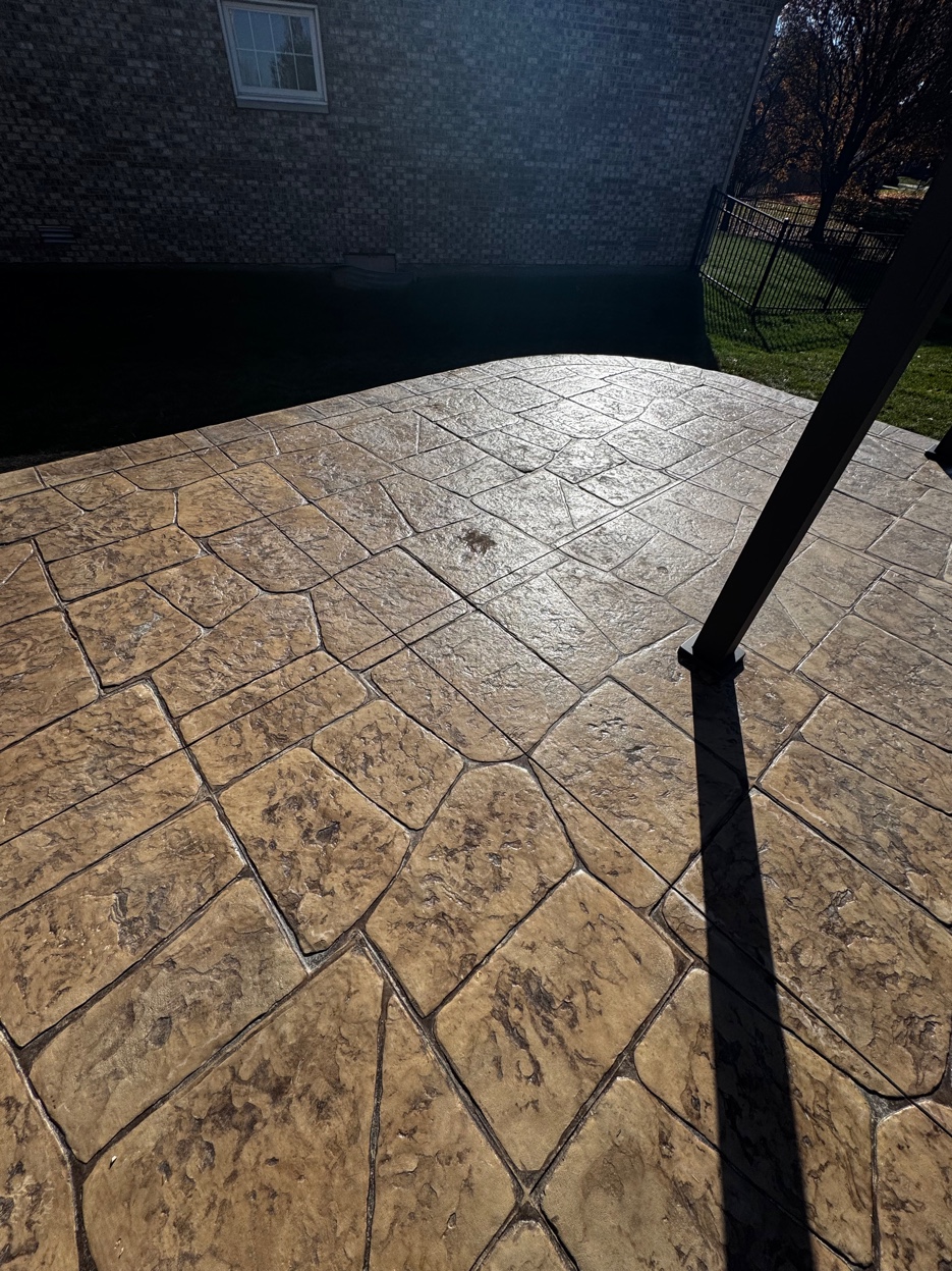 Stamped concrete patio
